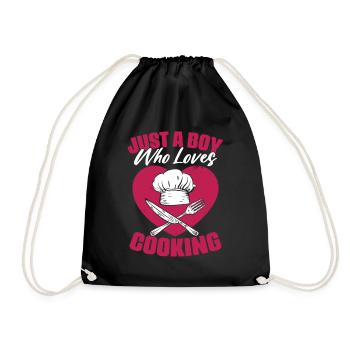 Juste un garçon qui aime cuisiner une cuisine drôle - Sac de sport léger - noir - Devant