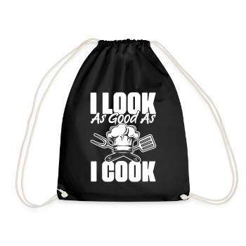I cook as good as I look Funny - Drawstring Bag - black - Front