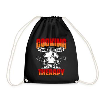 Mieux que la thérapie Humour culinaire drôle pour - Sac de sport léger - noir - Devant