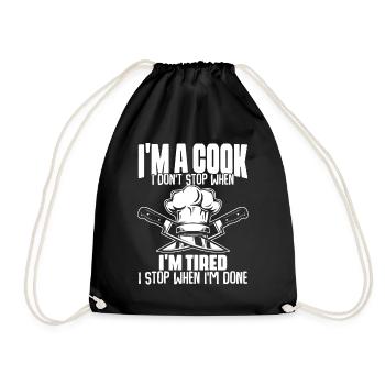 Je ne m’arrête pas quand je suis fatigué Fun Culinaire - Sac de sport léger - noir - Devant