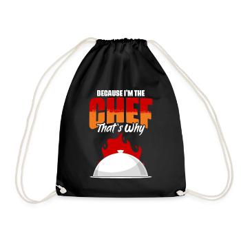 Because I'm the funny chef cooking humor for - Drawstring Bag - black - Front