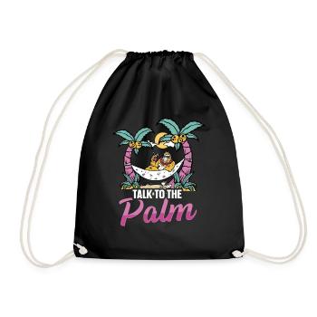 Monkey in the Hammock - Talk To The Palm - Drawstring Bag - black - Front