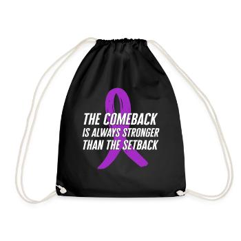 Chemise contre le cancer du testicule, retour toujours plus fort - Sac de sport léger - noir - Devant