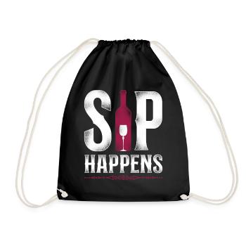 Sommelier Wine Drinking Tasting - Drawstring Bag - black - Front