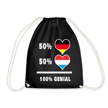 Allemagne et Luxembourg 100 % génie / cadeau - Sac de sport léger - noir - Devant