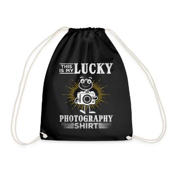 Photographe Ceci est ma photo-photo-chemise chanceuse - Sac de sport léger - noir - Devant
