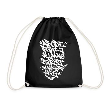 Graffiti Alphabet HandStyle Hip Hop Urban Lackieru - Turnbeutel - Schwarz - Vorne
