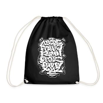 Graffiti Alphabet HandStyle Hip Hop Urban Lackieru - Turnbeutel - Schwarz - Vorne
