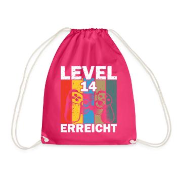 Level 14 Erreicht Gamer - Turnbeutel - Fuchsia - Vorne