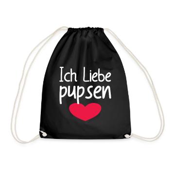 Ich Liebe Pupsen - Turnbeutel - Schwarz - Vorne