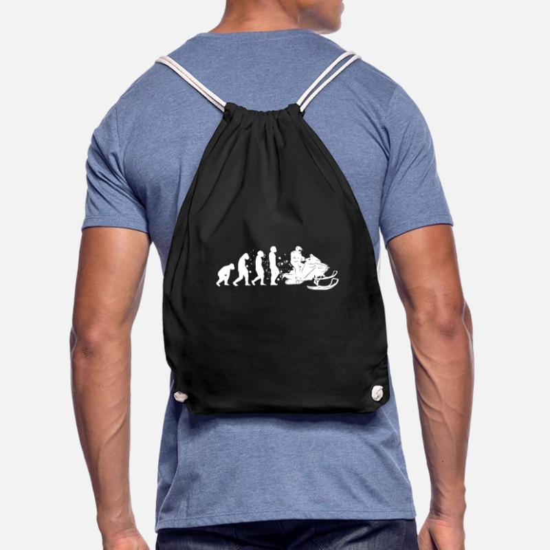 Snowmobile driver Snowmobile Evolution Drawstring Bag
