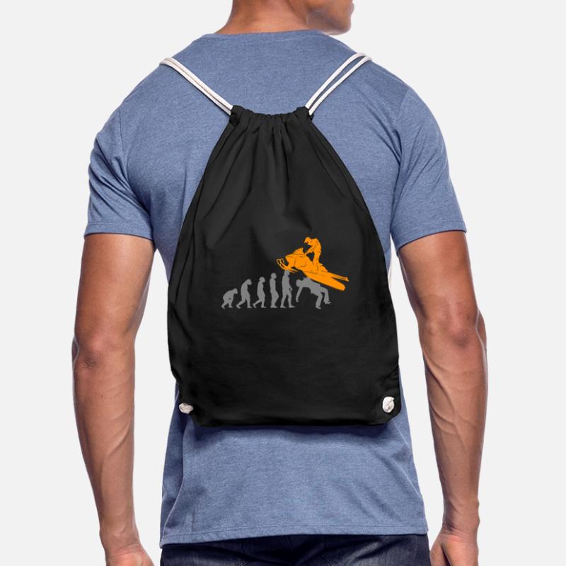 Snowmobile driver Snowmobile Evolution Drawstring Bag