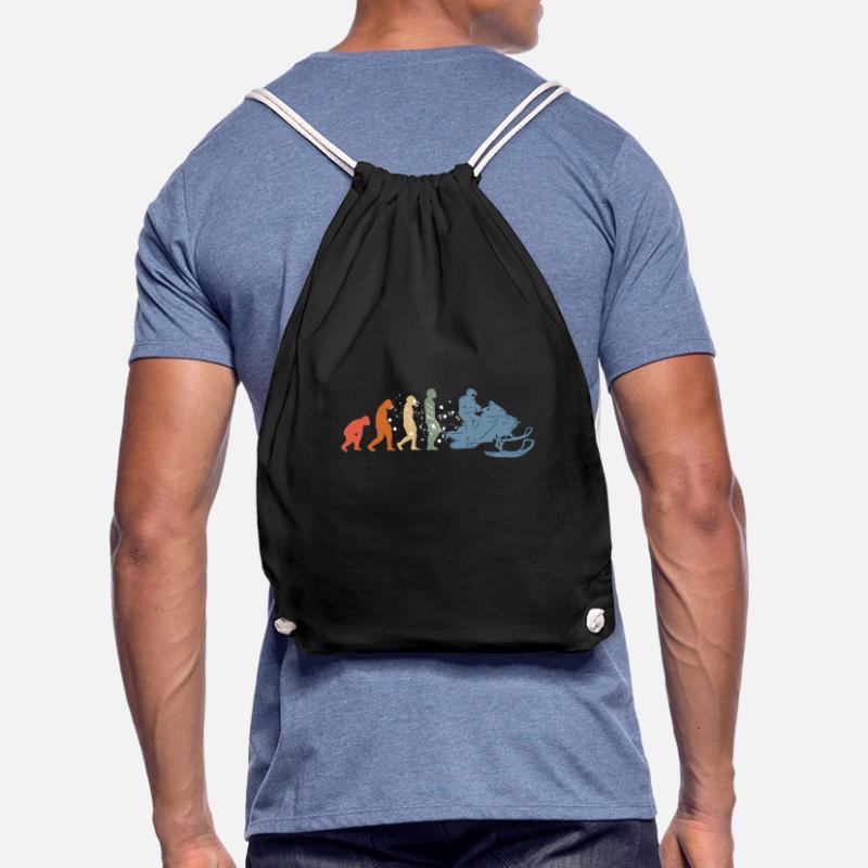 Snowmobile driver Snowmobile Evolution Drawstring Bag