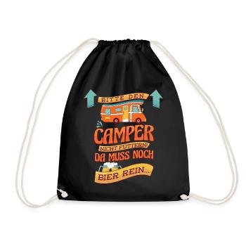Wohnmobil-Camper Reisemobil Zubehör Camping und - Turnbeutel - Schwarz - Vorne