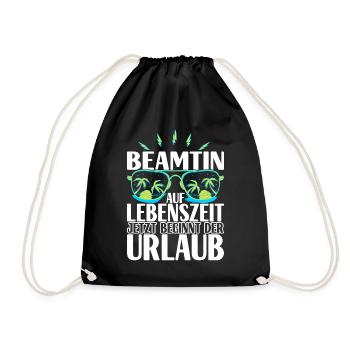 Beamter Beamtin Verbeamtung - Turnbeutel - Schwarz - Vorne