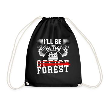 I will be in the office woodworker woodworker - Drawstring Bag - black - Front
