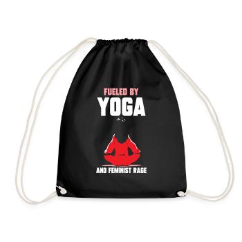 Driven by yoga and feminist anger women - Drawstring Bag - black - Front