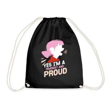 Oui, je suis féministe et fière des femmes - Sac de sport léger - noir - Devant