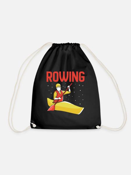Rowing Rowing Rowing Rowing Rowing Boat Rowing - Drawstring Bag - black
