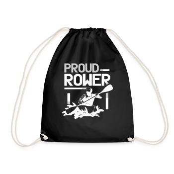 Proud Rower Rowing Boat Rowing Rowing Rowing Rowing - Drawstring Bag - black - Front