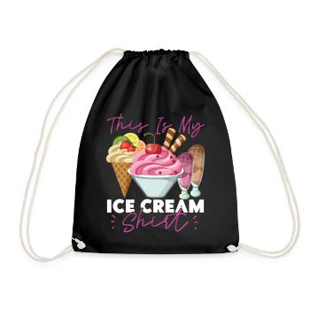 Cornet de crème glacée C’est ma glace - Sac de sport léger - noir - Devant