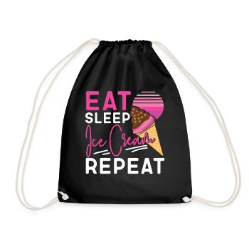 Cornet de crème glacée Manger de la crème glacée sleep - Sac de sport léger - noir - Devant