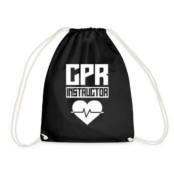 First Aid Course Leader Immediate Measures Teacher - Drawstring Bag - black - Front
