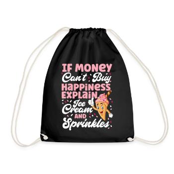 Ice Cream Cone If Money Can't Buy - Turnbeutel - Schwarz - Vorne