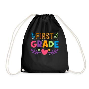 First Day Of School First Grade Teacher - Turnbeutel - Schwarz - Vorne