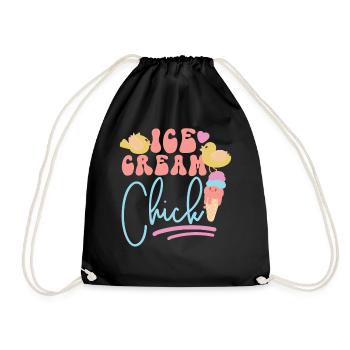 Crème glacée Cône de poulet Crème glacée - Sac de sport léger - noir - Devant
