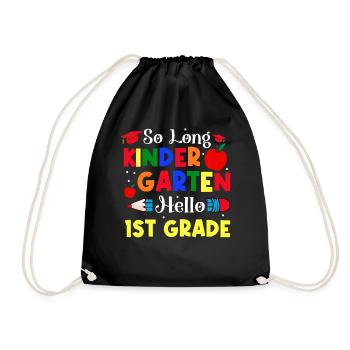 Premier jour d’école si long jardin d’enfants Bonjour 1er - Sac de sport léger - noir - Devant