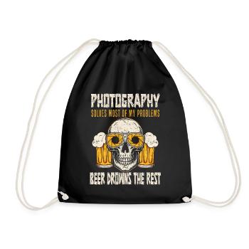 La photographie résout la plupart de mes problèmes : la bière - Sac de sport léger - noir - Devant