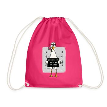 Fischbrötchen Möwe Norddeutsch - Turnbeutel - Fuchsia - Vorne