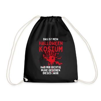Das ist mein Halloween Kostüm - Lustiger Spruch - Turnbeutel - Schwarz - Vorne