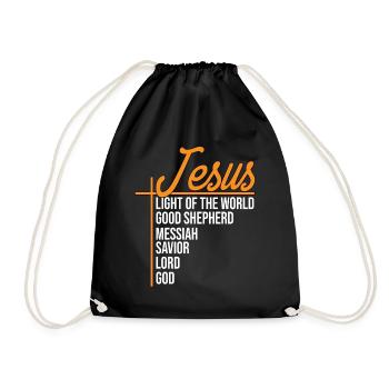 Jésus Lumière du Monde - Jésus-Christ - Sac de sport léger - noir - Devant