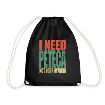 Peteca saying funny - Drawstring Bag - black - Front