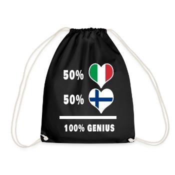 L'Italie et la Finlande génie / cadeau - Sac de sport léger - noir - Devant