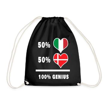 L'Italie et le Danemark génie / cadeau - Sac de sport léger - noir - Devant
