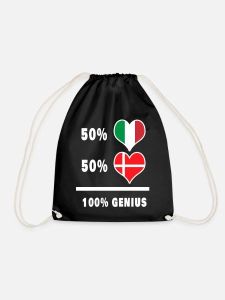 Italien und Dänemark genial / Geschenk - Turnbeutel - Schwarz