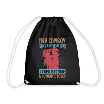 I'm A Cowboy From Sun Up To Sun Down - Texas - Turnbeutel - Schwarz - Vorne