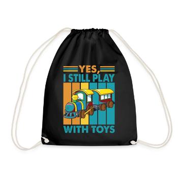 Oui, je joue toujours avec des jouets - Trains - Caboose - C - Sac de sport léger - noir - Devant