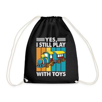 Oui, je joue toujours avec des jouets - Trains - Caboose - C - Sac de sport léger - noir - Devant