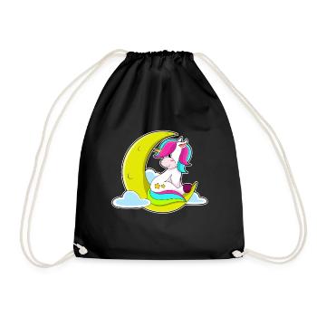 Einhorn Mond  - Turnbeutel - Schwarz - Vorne