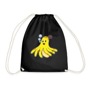 Octopus Banana - Drawstring Bag - black - Front