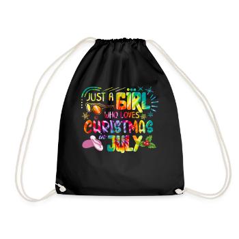 Chemise de Noël en juillet, juste une fille qui aime - Sac de sport léger - noir - Devant