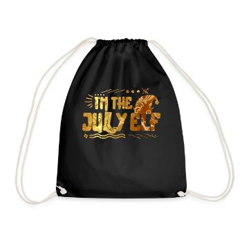 Chemise de Noël en juillet, je suis l’elfe de juillet mignon - Sac de sport léger - noir - Devant
