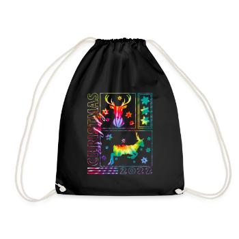 Chemise de Noël en juillet 2022, Merry Reindeer Snow - Sac de sport léger - noir - Devant