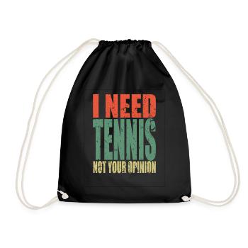 Tennis Spruch lustig - Turnbeutel - Schwarz - Vorne
