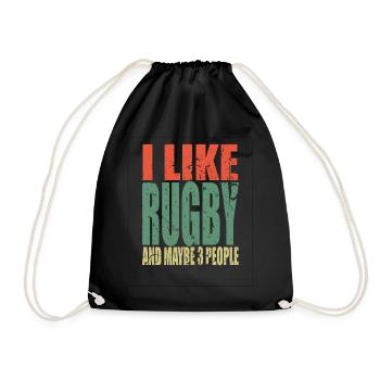 Rugby Spruch lustig - Turnbeutel - Schwarz - Vorne