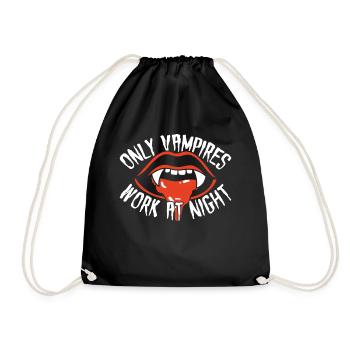 Seuls les vampires travaillent la nuit en disant quart de jour - Sac de sport léger - noir - Devant